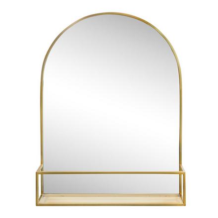 Maren 24 in. Brushed Gold Arch Shelf Mirror Maren 24 in. Brushed Gold Arch Shelf Mirror