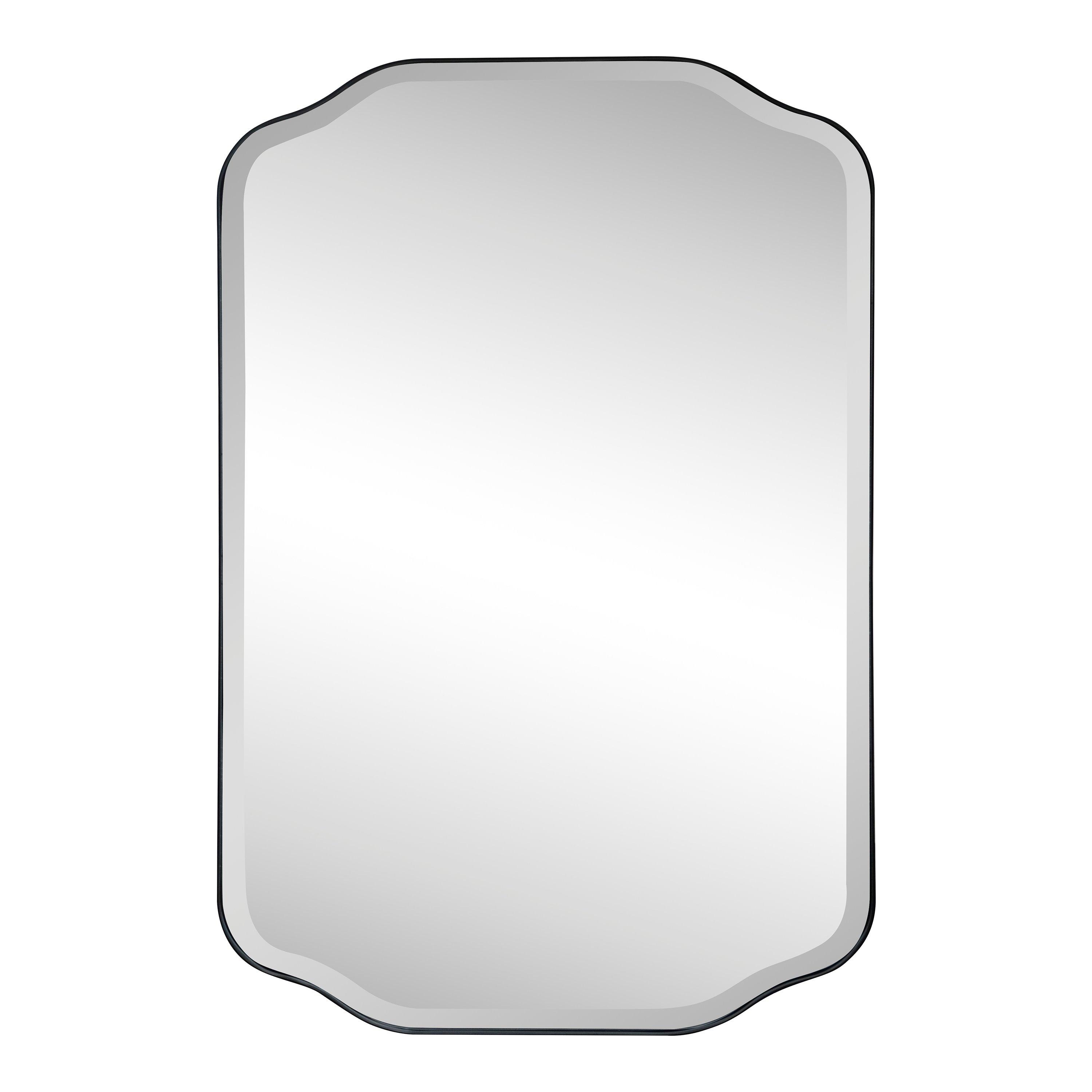 Riveria 24 in. Matte Black Mirror