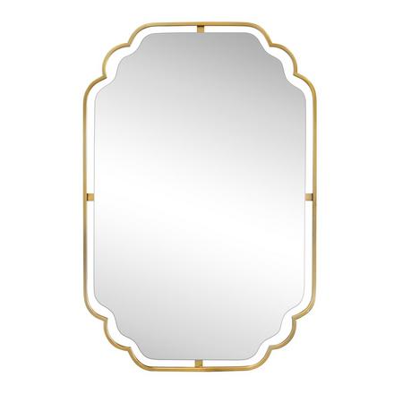 Kismet 24 in. Brushed Gold Double Frame Mirror Kismet 24 in. Brushed Gold Double Frame Mirror