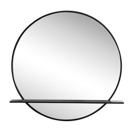 Ellington 30 in. Matte Black Round Shelf Mirror Ellington 30 in. Matte Black Round Shelf Mirror