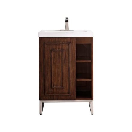 Alicante 24 in. Brown and Nickel Vanity with Engineered Stone Top Alicante 24 in. Brown and Nickel Vanity with Engineered Stone Top
