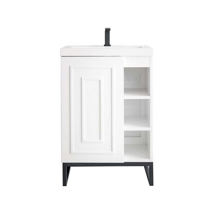 Alicante 24 in. White and Black Vanity with Engineered Stone Top Alicante 24 in. White and Black Vanity with Engineered Stone Top