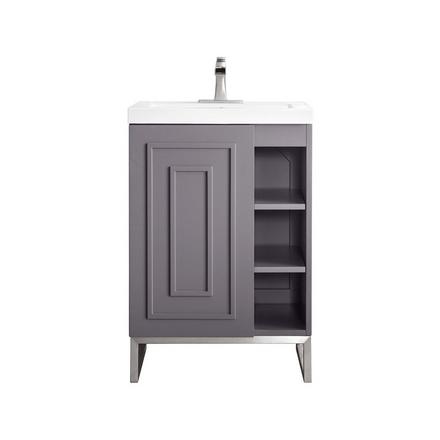 Alicante 24 in. Gray and Nickel Vanity with Engineered Stone Top Alicante 24 in. Gray and Nickel Vanity with Engineered Stone Top