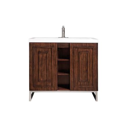 Alicante 39.5 in. Brown and Nickel Vanity with Engineered Stone Top Alicante 39.5 in. Brown and Nickel Vanity with Engineered Stone Top