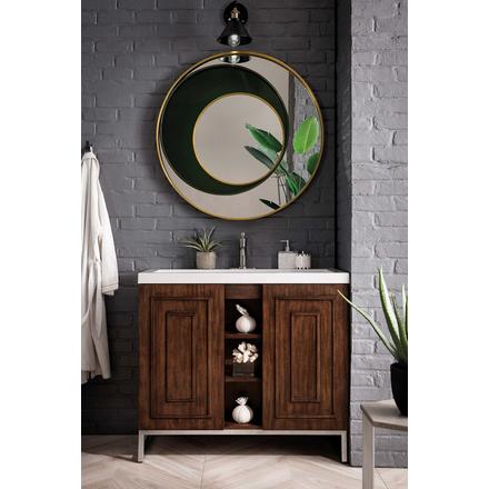 Alicante 39.5 in. Brown and Nickel Vanity with Engineered Stone Top Alicante 39.5 in. Brown and Nickel Vanity with Engineered Stone Top