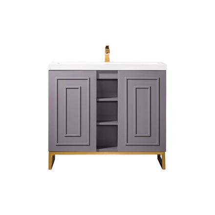 Alicante 39.5 in. Gray and Gold Vanity with Engineered Stone Top Alicante 39.5 in. Gray and Gold Vanity with Engineered Stone Top