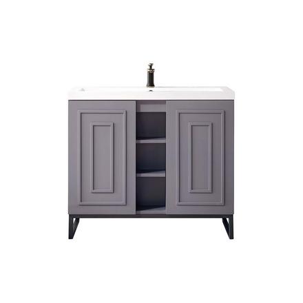Alicante 39.5 in. Gray and Black Vanity with Engineered Stone Top Alicante 39.5 in. Gray and Black Vanity with Engineered Stone Top