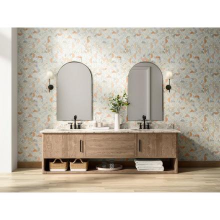 Peach Cala Eclipse Marble Honed Mosaic Peach Cala Eclipse Marble Honed Mosaic