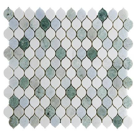 Lantern Green Blue Celeste Honed Marble Mosaic Lantern Green Blue Celeste Honed Marble Mosaic