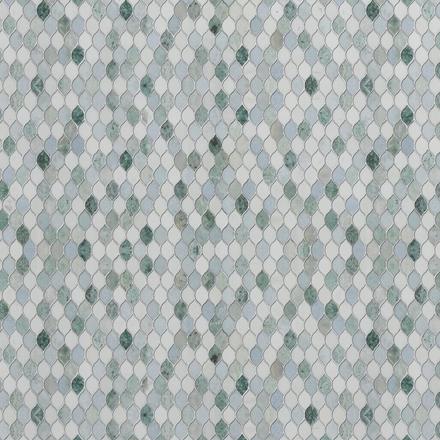 Lantern Green Blue Celeste Honed Marble Mosaic Lantern Green Blue Celeste Honed Marble Mosaic