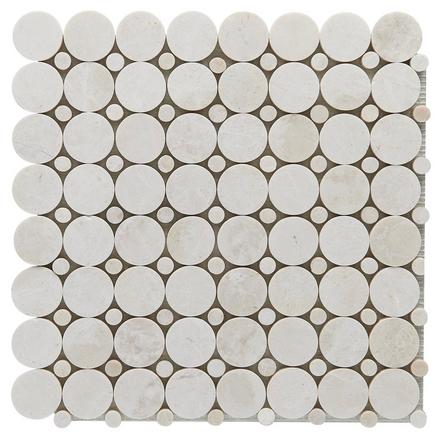 Vanilla Circle Honed Marble Mosaic Vanilla Circle Honed Marble Mosaic