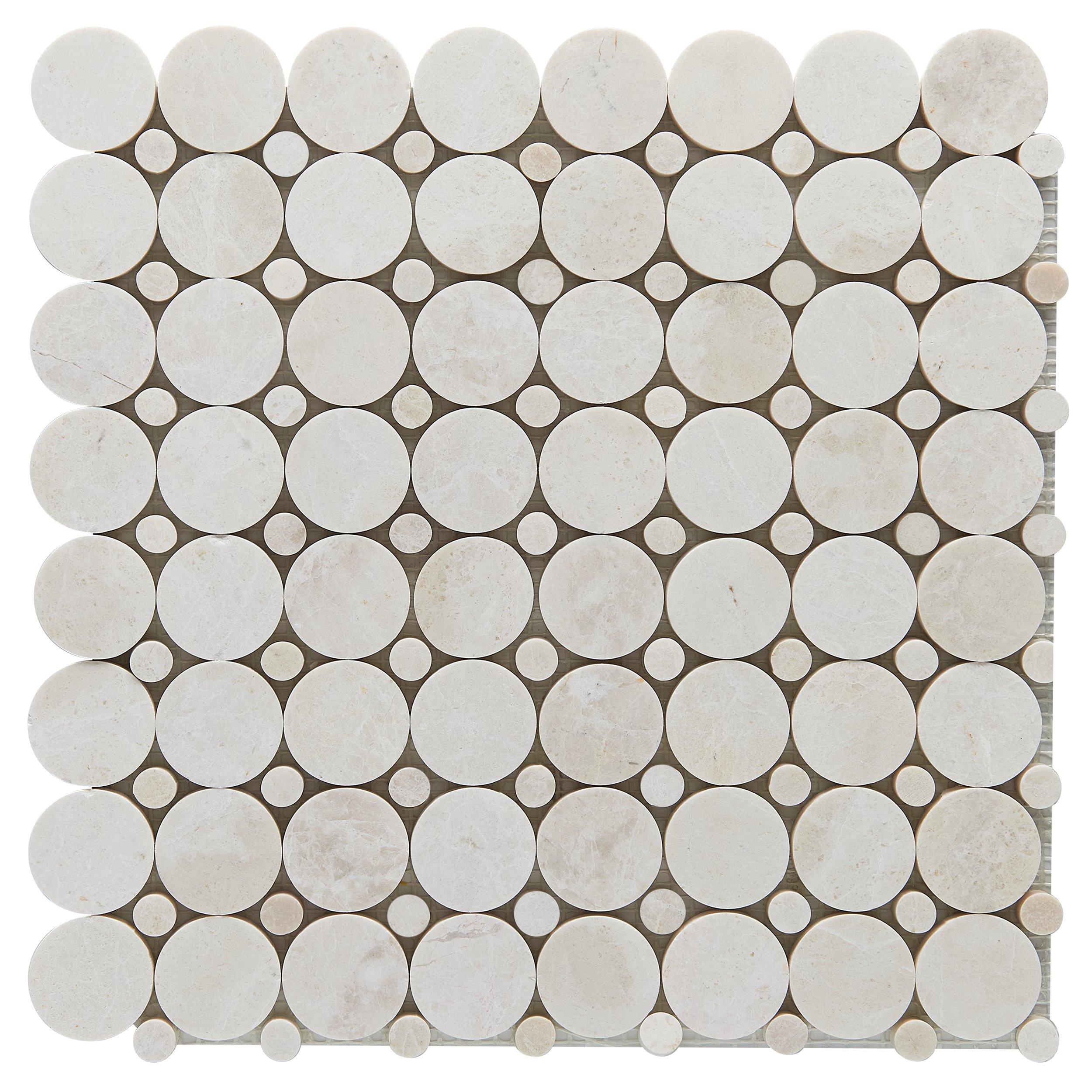 Vanilla Circle Honed Marble Mosaic