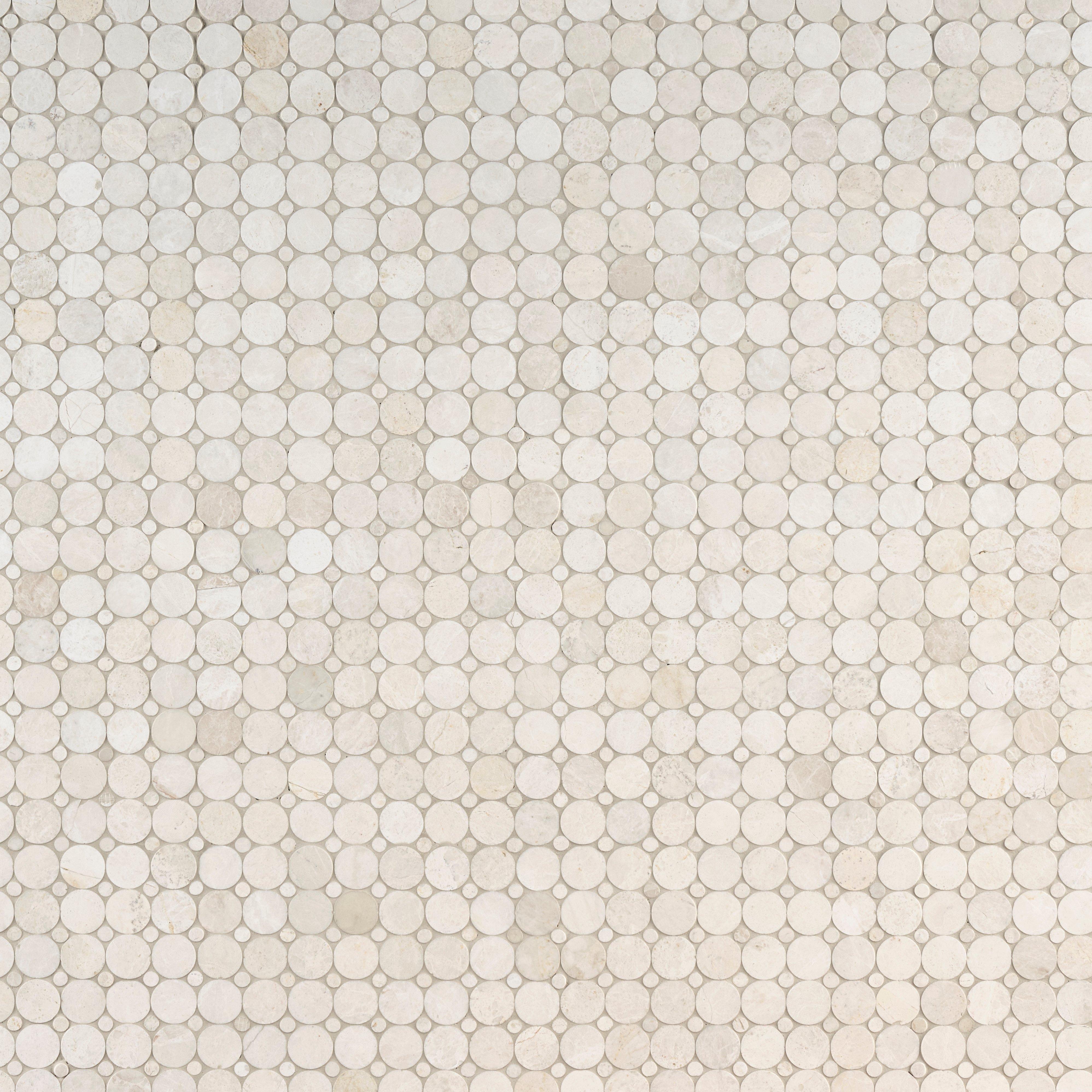 Vanilla Circle Honed Marble Mosaic