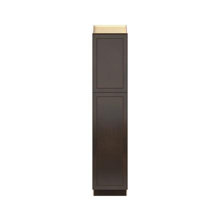 Baxley 18 in. Stained Cocoa Plywood Pantry Cabinet - Left Door Hinge Baxley 2 Door Pantry Cabinet