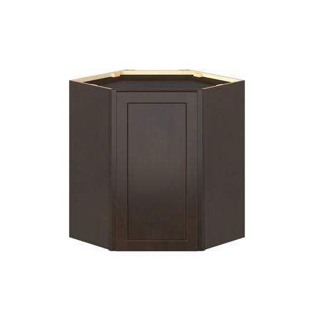 Baxley 24 in. Stained Cocoa Wall Angle Corner Cabinet Baxley 1 Door Angled Wall Cabinet