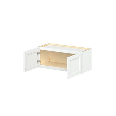 Baxley 30 in. Painted Pure White Bridge Wall Cabinet Baxley 2 Door Bridge Wall Cabinet