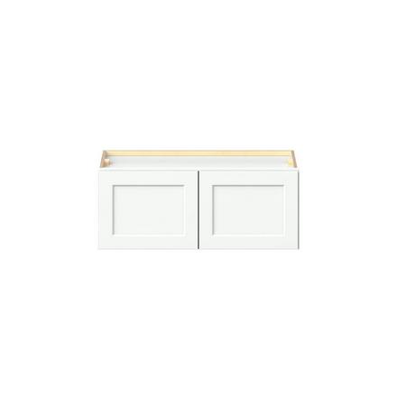 Baxley 30 in. Painted Pure White Bridge Wall Cabinet Baxley 2 Door Bridge Wall Cabinet