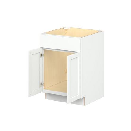 Baxley 24 in. Painted Pure White Sink Base Cabinet with False Front Baxley 2 Door Sink Base Cabinet