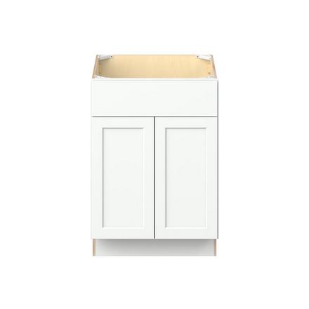 Baxley 24 in. Painted Pure White Sink Base Cabinet with False Front Baxley 2 Door Sink Base Cabinet