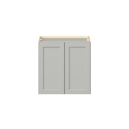 Baxley 24 in. Painted Whisper Gray Bridge Wall Cabinet Baxley 2 Door Bridge Wall Cabinet