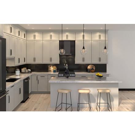 Baxley 24 in. Painted Whisper Gray Bridge Wall Cabinet Baxley 2 Door Bridge Wall Cabinet