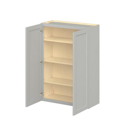 Baxley 30 in. Painted Whisper Gray Door Wall Cabinet Baxley 2 Door Wall Cabinet