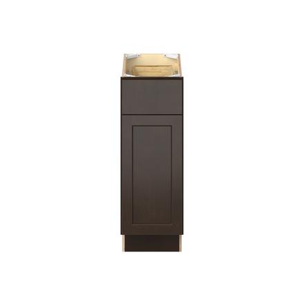 Baxley 12 in. Stained Cocoa Door and Drawer Base Cabinet - Left Door Hinge Baxley 1 Door 1 Drawer Base Cabinet