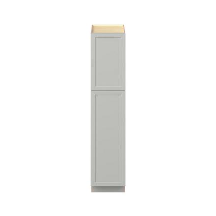 Baxley 18 in. Painted Whisper Gray Plywood Pantry Cabinet - Left Door Hinge Baxley 2 Door Pantry Cabinet