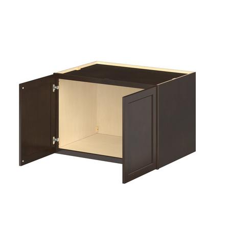 Baxley 36 in. Stained Cocoa Bridge Wall Cabinet Baxley 2 Door Bridge Wall Cabinet