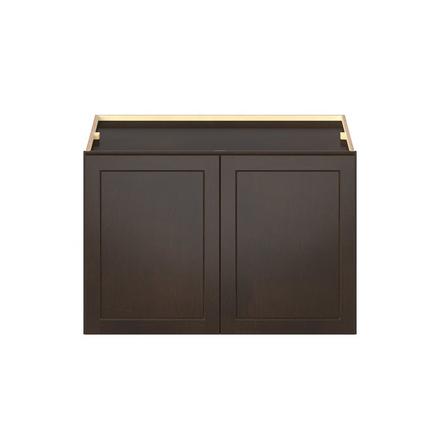 Baxley 36 in. Stained Cocoa Bridge Wall Cabinet Baxley 2 Door Bridge Wall Cabinet