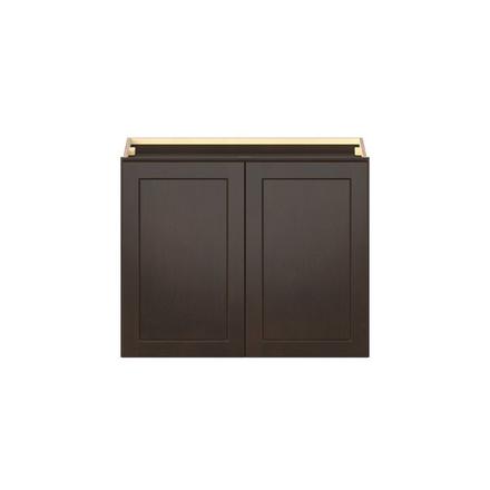 Baxley 30 in. Stained Cocoa Bridge Wall Cabinet Baxley 2 Door Bridge Wall Cabinet