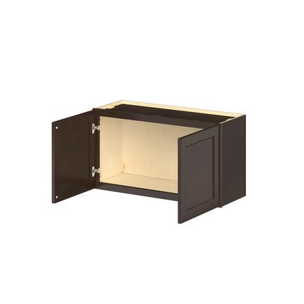 Baxley 33 in. Stained Cocoa Door Wall Cabinet Baxley 2 Door Wall Cabinet