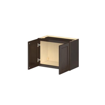 Baxley 24 in. Stained Cocoa Bridge Wall Cabinet Baxley 2 Door Bridge Wall Cabinet