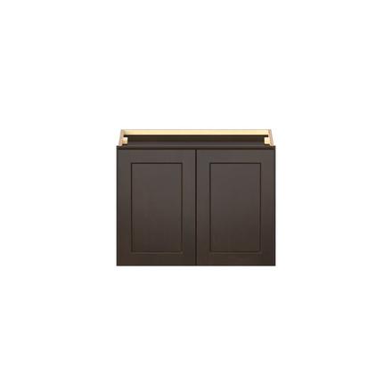 Baxley 24 in. Stained Cocoa Bridge Wall Cabinet Baxley 2 Door Bridge Wall Cabinet
