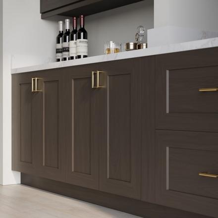 Baxley 24 in. Stained Cocoa Bridge Wall Cabinet Baxley 2 Door Bridge Wall Cabinet