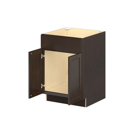 Baxley 24 in. Stained Cocoa Sink Base Cabinet with False Front Baxley 2 Door Sink Base Cabinet