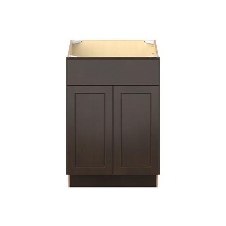 Baxley 24 in. Stained Cocoa Sink Base Cabinet with False Front Baxley 2 Door Sink Base Cabinet