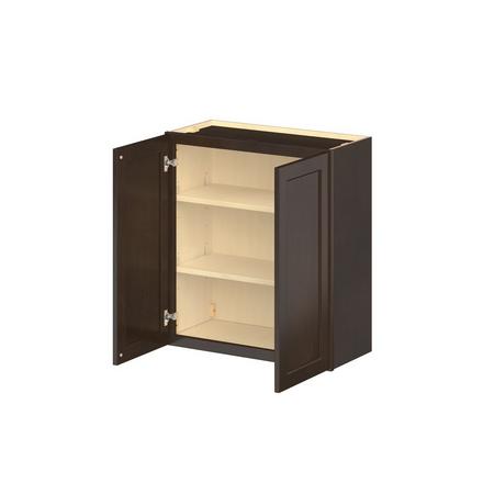 Baxley 27 in. Stained Cocoa Door Wall Cabinet Baxley 2 Door Wall Cabinet