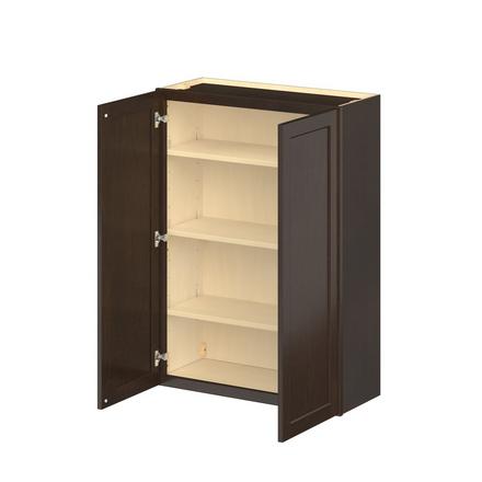 Baxley 30 in. Stained Cocoa Door Wall Cabinet Baxley 2 Door Wall Cabinet