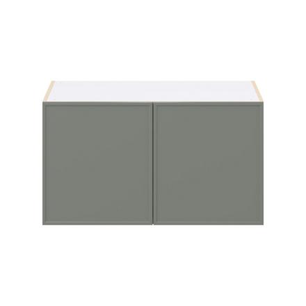 Linden 36 in. Painted Moss Green Bridge Wall Cabinet Linden 36 in. Painted Moss Green Bridge Wall Cabinet