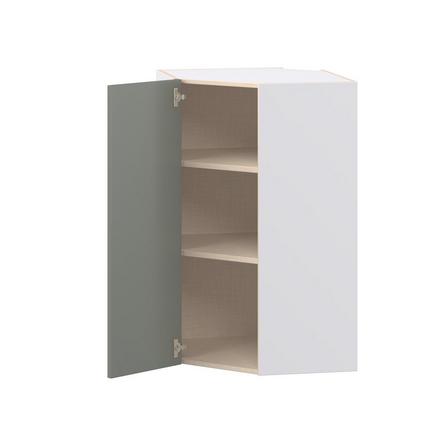 Linden 24 in. Painted Moss Green Wall Angle Corner Cabinet Linden 24 in. Painted Moss Green Wall Angle Corner Cabinet