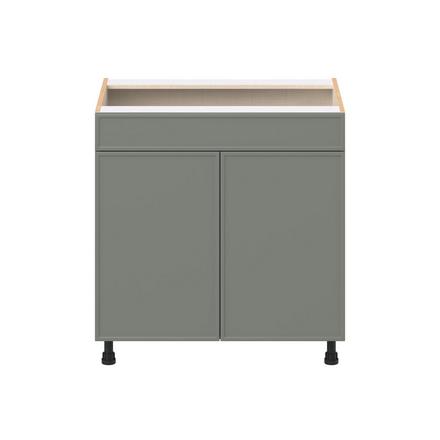 Linden 33 in. Painted Moss Green Sink Base Cabinet with False Front Linden 33 in. Painted Moss Green Sink Base Cabinet with False Front