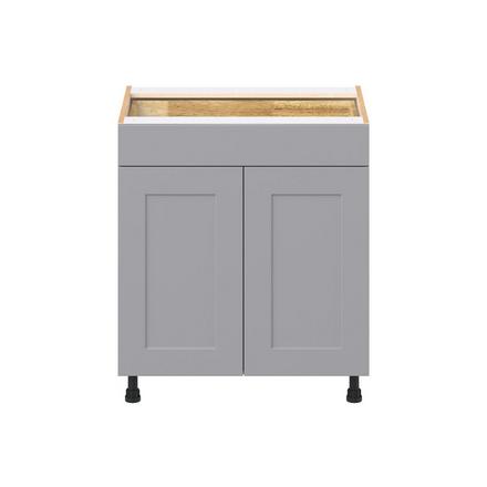 Candler 30 in. Painted Slate Gray Door and Drawer Base Cabinet Candler 2 Door 1 Drawer Base Cabinet