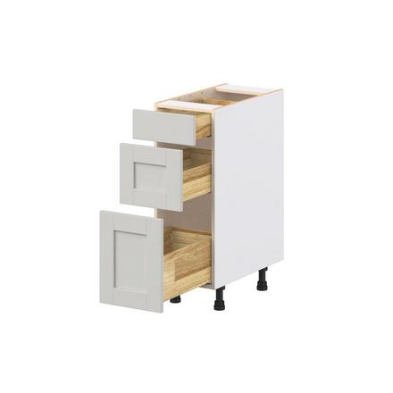 Summerhill 12 in. Light Gray Drawer Base Cabinet Summerhill 3 Drawer Base Cabinet