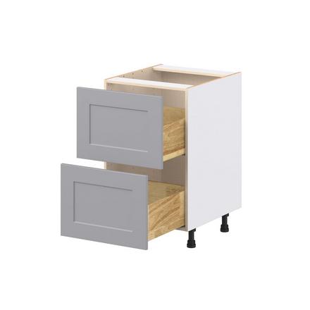 Candler 21 in. Painted Slate Gray Drawer Base Cabinet Candler 2 Drawer Base Cabinet