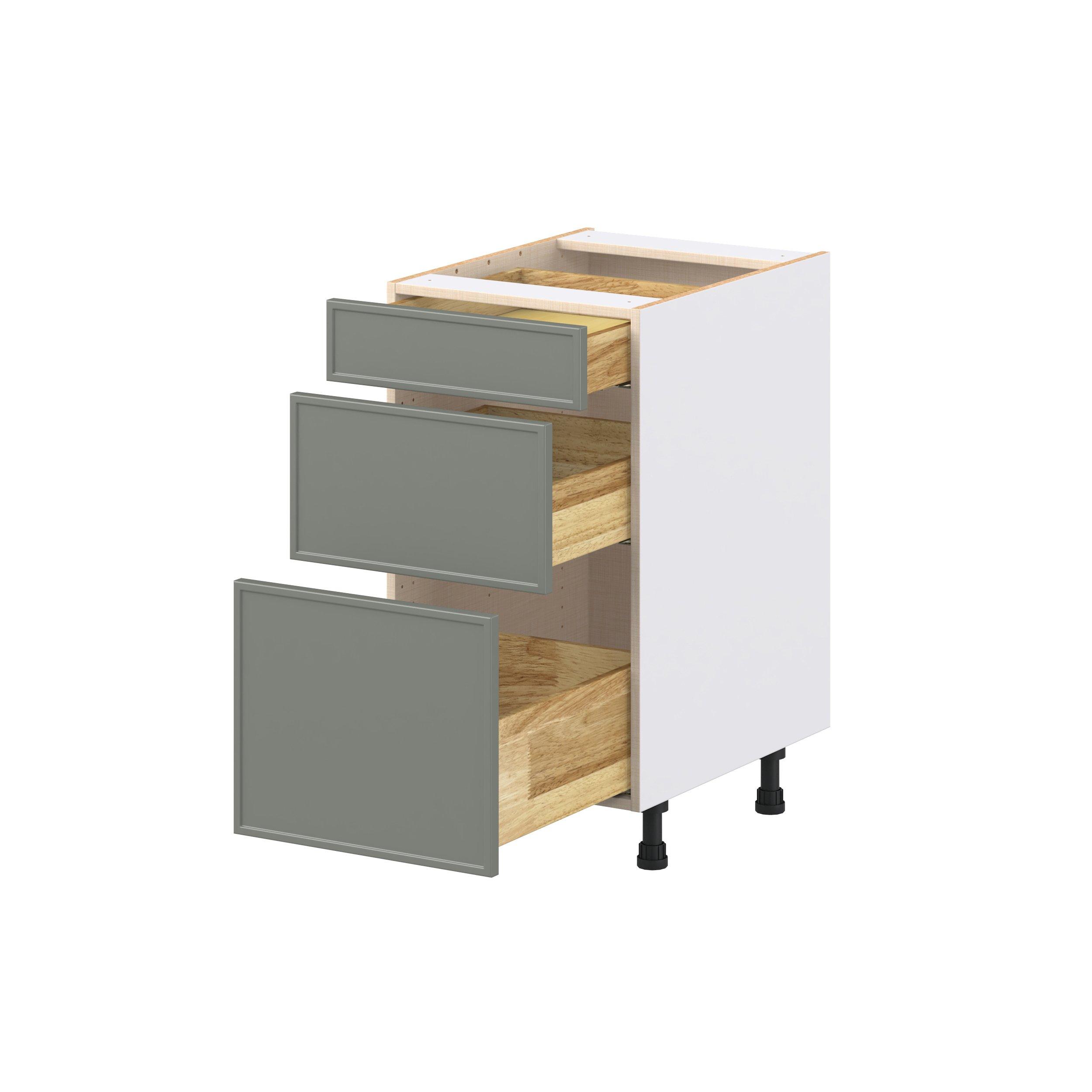 Linden 18 in. Painted Moss Green Drawer Base Cabinet
