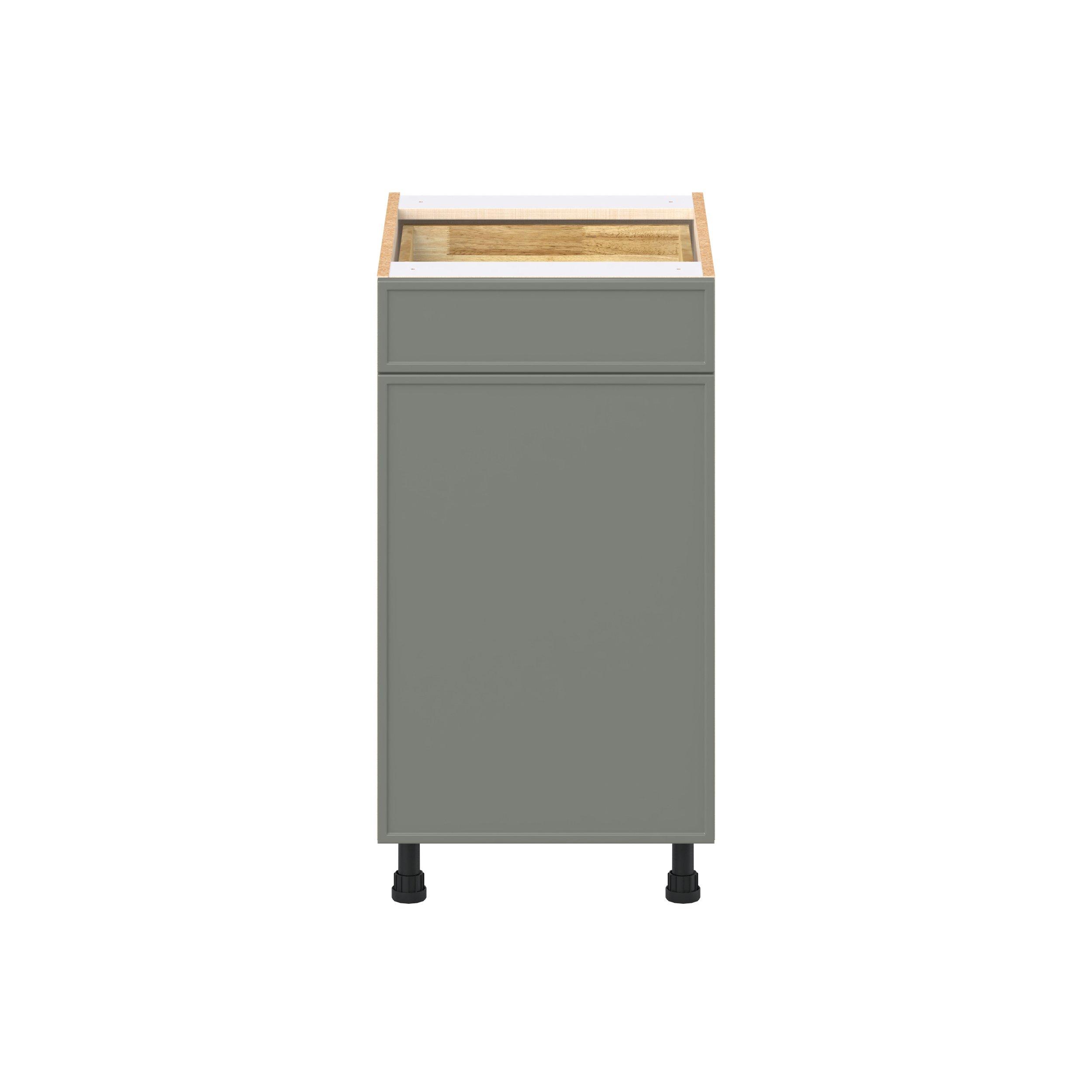 Linden 18 in. Painted Moss Green Trash Can Pull-Out Base Cabinet