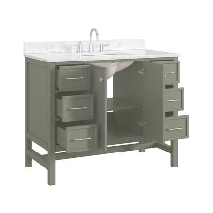 Piper 43 in. Green Vanity with Engineered Stone Top Piper 43 in. Green Vanity with Engineered Stone Top