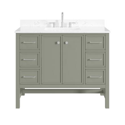 Piper 43 in. Green Vanity with Engineered Stone Top Piper 43 in. Green Vanity with Engineered Stone Top