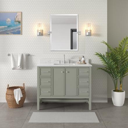 Piper 43 in. Green Vanity with Engineered Stone Top Piper 43 in. Green Vanity with Engineered Stone Top